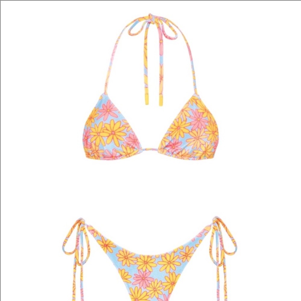 Triangl Vinca Sky Floral Velvet swim set (s/xs)